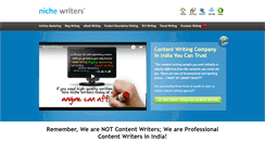 Desktop Screenshot of nichewritersindia.com
